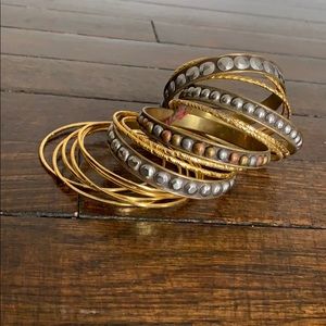 Assorted metal bracelets